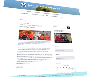 Die Wordpress Website des Vereins SiWa – Sicheres Wasser e.V.