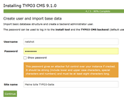 TYPO3-Installation erster Backend-Benutzer