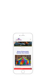 TYPO3-Seite eines Hamburger Zirkuszelt-Verleihers - mobile Version